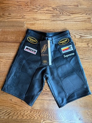 Vanson leathers x Supreme x Spiderman Leather Shorts Black Size 34 BRAND NEW!!