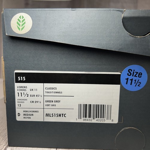 New Balance 515 Para hombres Tenis Zapatos Gamuza Malla Verde Oliva Talla 11.5 ML515HTC - Imagen 15 de 15