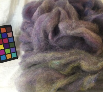 Romney var blues lavender green wool roving spinning weaving felting fiber arts