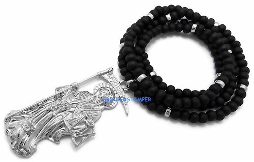 Santa Muerte New Pendant with Necklace Saint Of Death - Picture 10 of 70