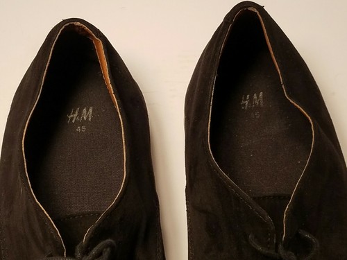 H&M Men's Oxford Shoe Black Size 11.5 Suede - Picture 5 of 5