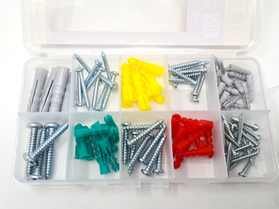 100 Stück verschiedene selbstschneidende und Ankerdübel Set praktische Aufbewahrungspakete TE20P
