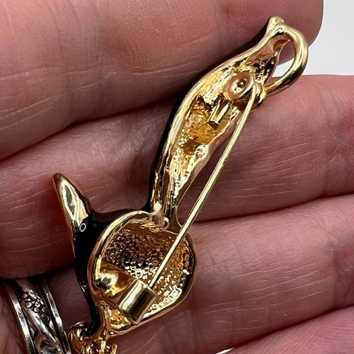 Broche cabeza de mofeta Pin Colgante Ab Estrás Negro Esmalte Cuelga Bisutería - Imagen 7 de 7