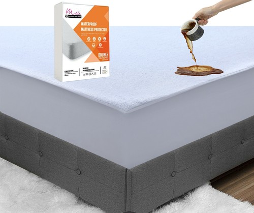 Waterproof Terry Towel Mattress Protector Fitted Sheet Bed Covers Non-Allergenic - Picture 16 of 130