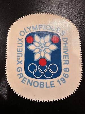 Rare JO Jeux Olympiques d'hiver Grenoble Écusson Plastifier