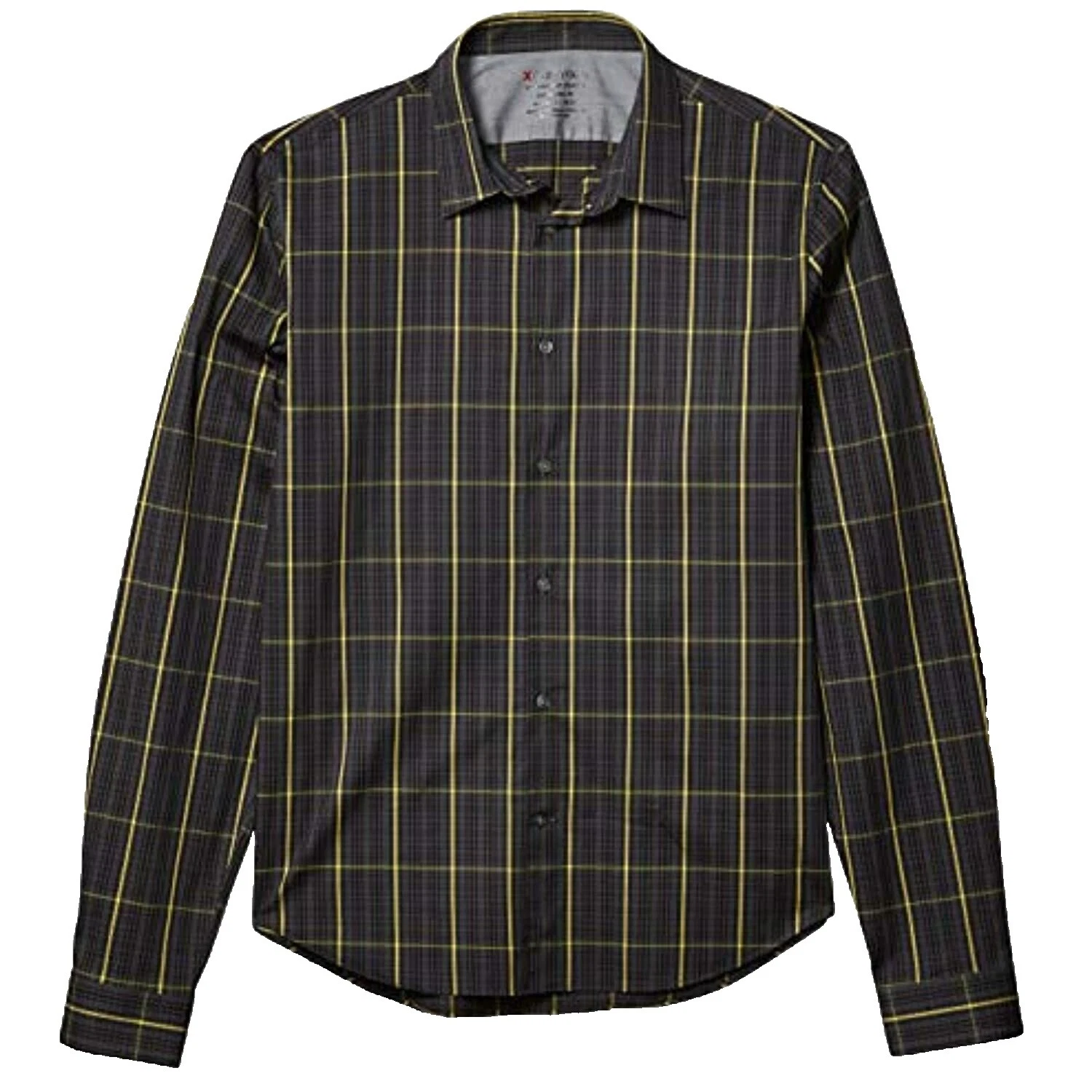 Calvin Klein Plaid Black Dress Shirts for Men