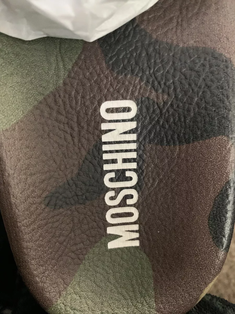 Moschino camo slides sale