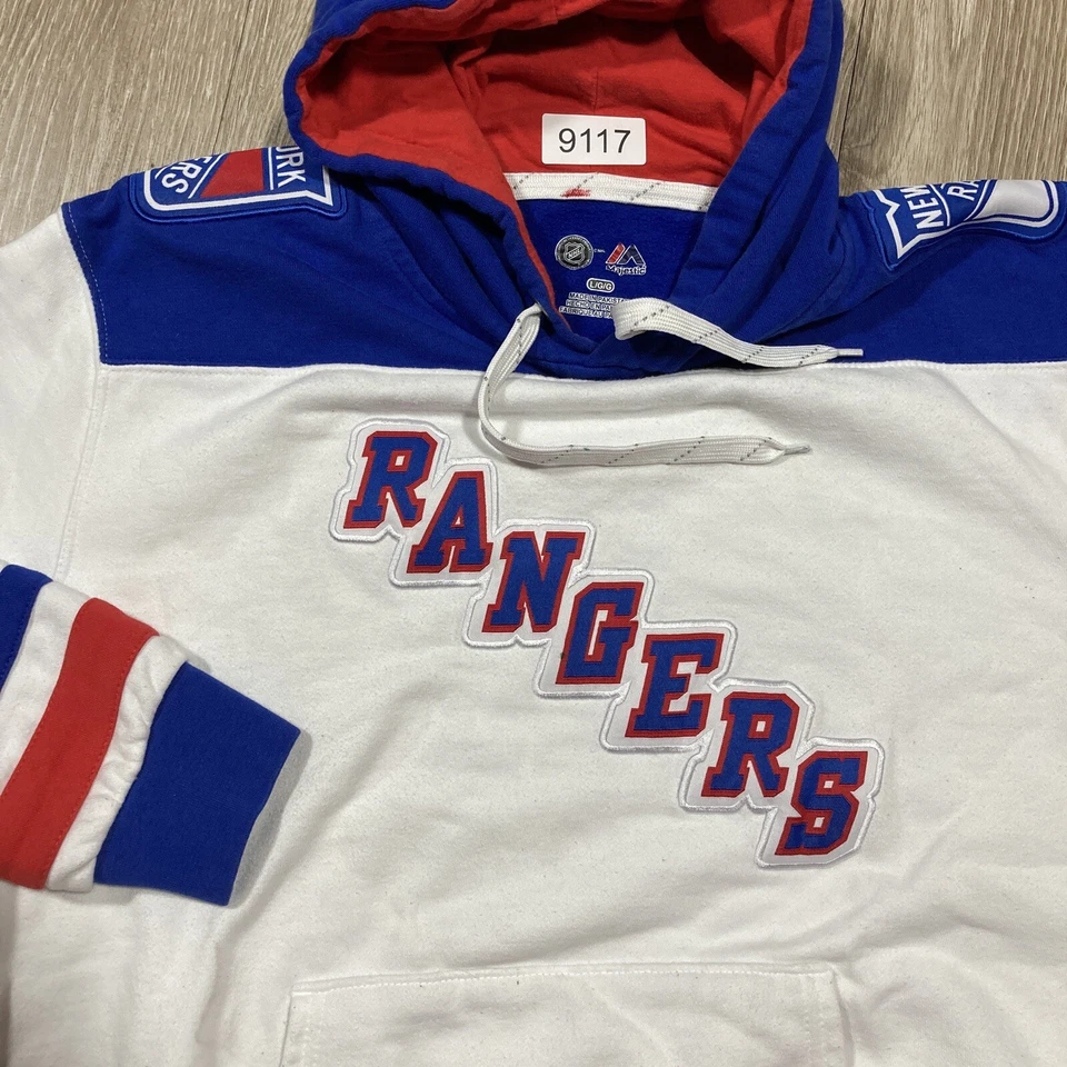 Rangers Sweater L New York Hockey NHL Logo Game-day Pullover Hoodie - Image 3 of 4