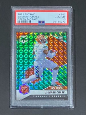 2021 MOSAIC JA'MARR CHASE ROOKIE GREEN MOSAIC PRIZM BENGALS #247