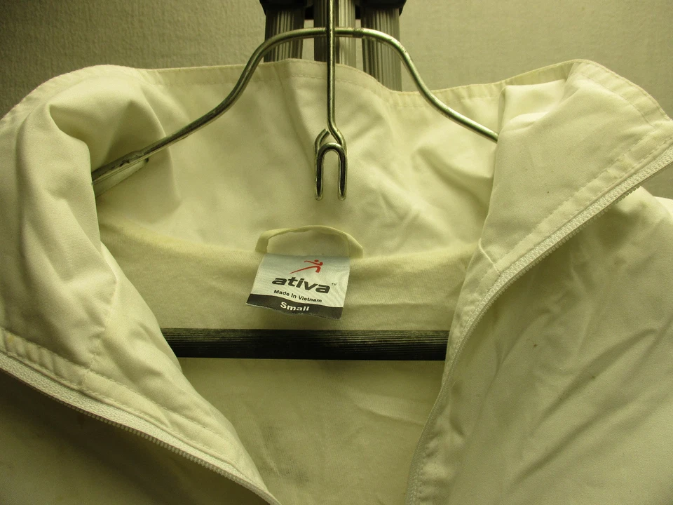 Chaqueta para mujer Ativa S pequeña blanca azul marino roja a rayas con cremallera Foto 2 de 4