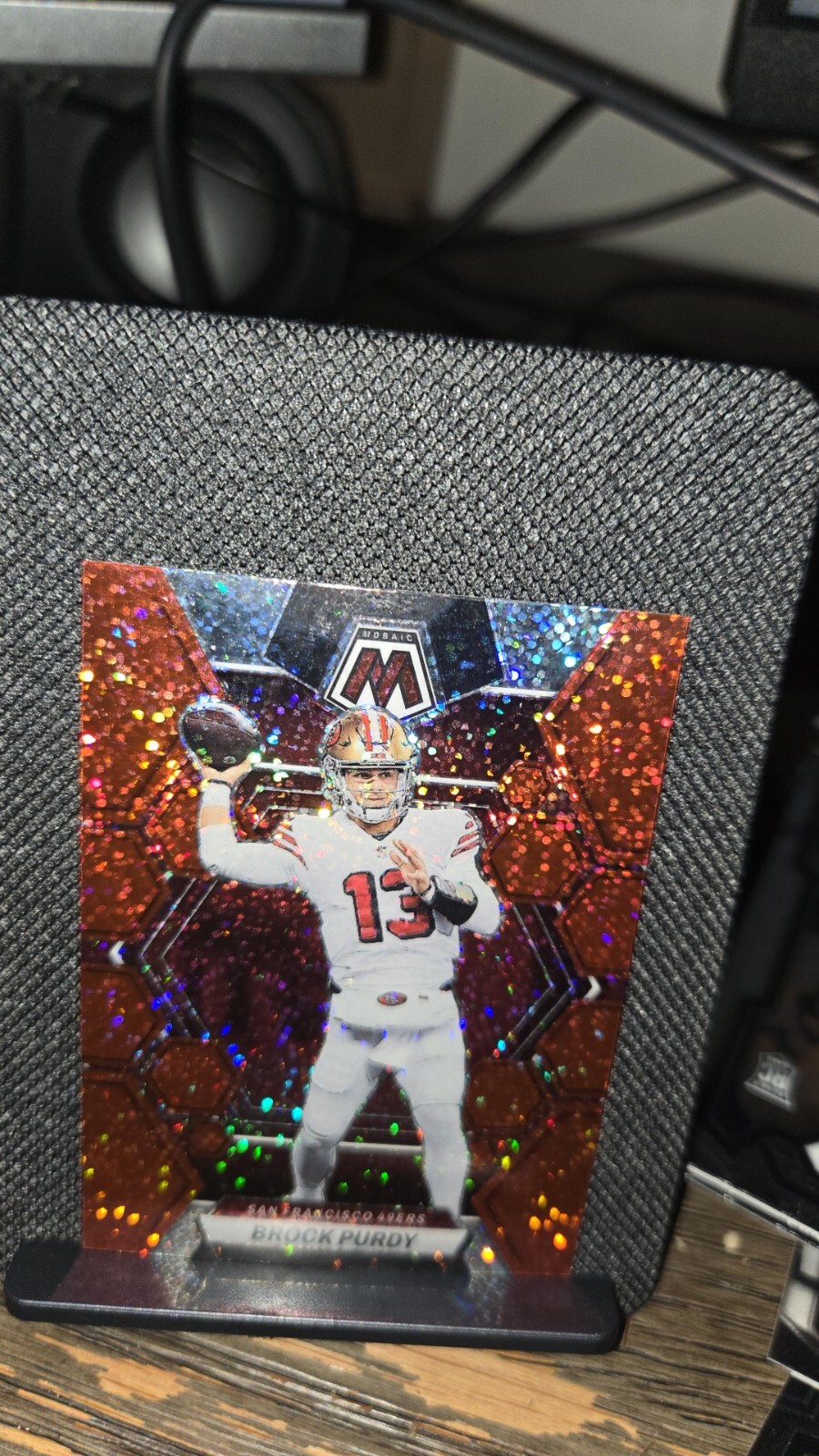 2023 Panini Mosaic - Red Sparkle Prizm #211 Brock Purdy