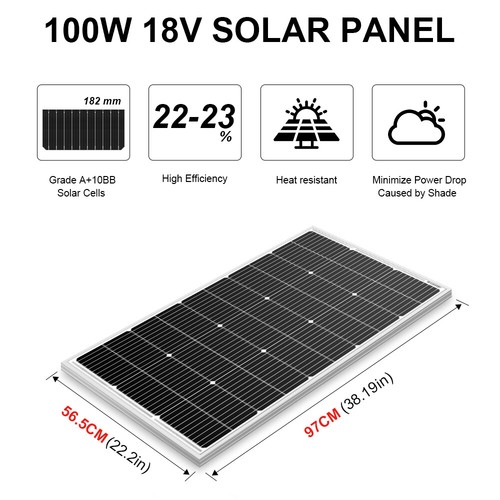 Dokio 100w 200w 400w 12v Mono Solar Panel for Home/RV/Boat/Battery/Power Station - Picture 2 of 15