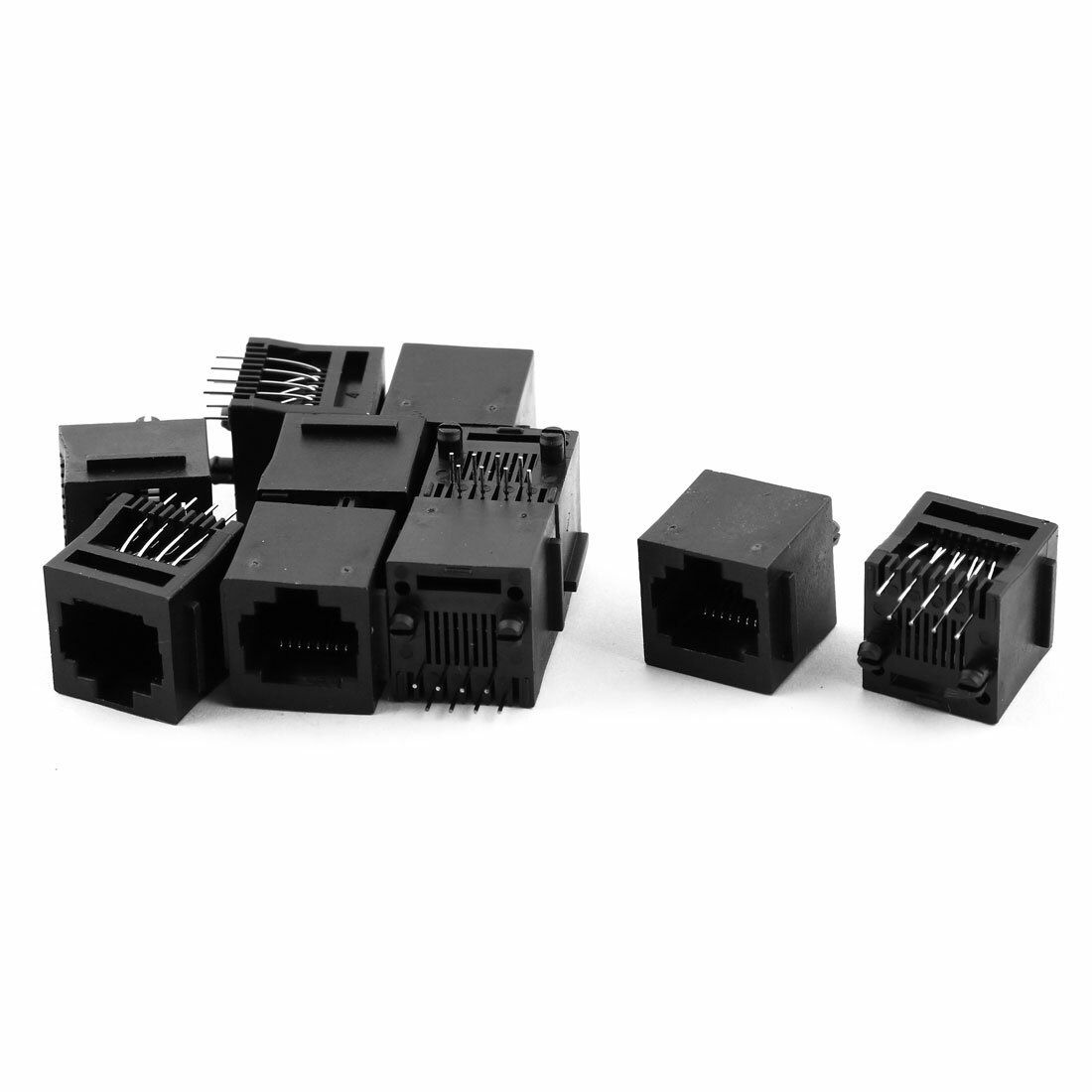 L-com - ECF504B-8SK - Coupler Modular;Deluxe Panel mount, RJ45K (8x8K), Straight, Black - RS