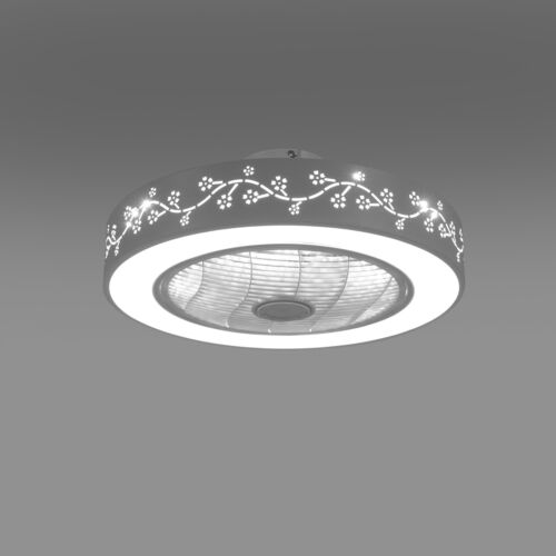 50cm Round Ceiling Fan Light 3Color LED Chandelier Lamp Dining Bedroom Remote - Picture 12 of 24