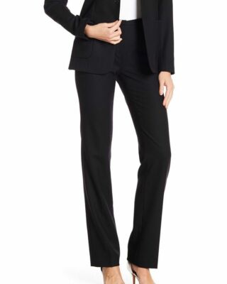 NWT TAHARI SIMONE WOOL BLEND BLACK PANTS SIZE 4