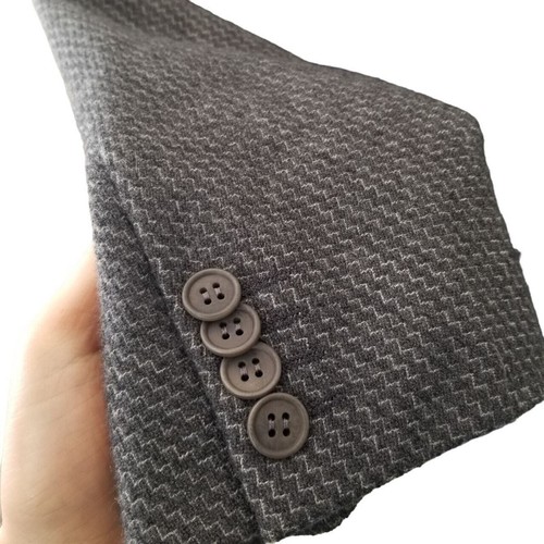 Giorgio Armani Mens Gray Printed Long Sleeves Cashmere 3-Button Borgo 21 Blazer - Picture 4 of 14