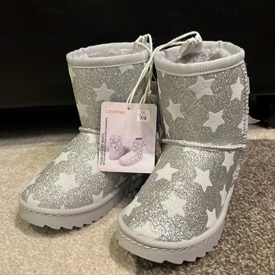 Lily & Dan Sparkly Stars Toddler Boots - 7/8
