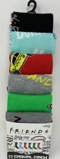 Friends TV Show Socks 6 pair Casual Crew Mens Size 8-12 