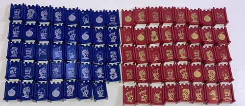 Set of Vintage Red and Blue STRATEGO Playing Pieces 40 red and 39 blue