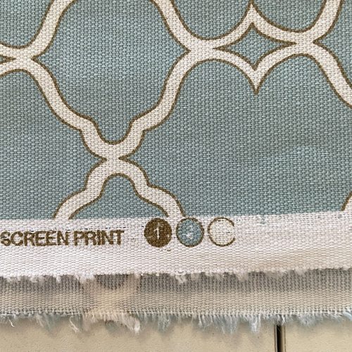 Waverly Fabric Lattice Twist Blue 3 yds 28" Screen Print Cotton Upholstery - Picture 3 of 5