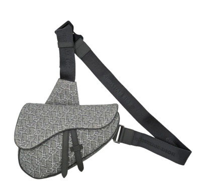 DIOR Saddle Bag Dior Oblique Jacquard Ruthenium/Black