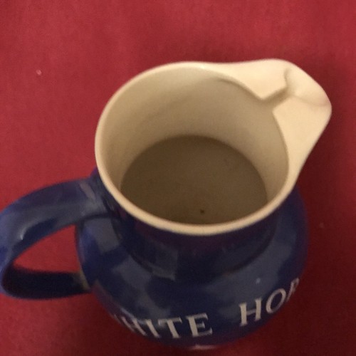 VINTAGE KIRKHAM POTTERY ENGLAND WATER JUG ADVERTISING WHITE HORSE WHISKY - Picture 3 of 4