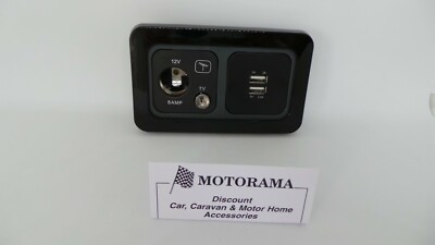 CARAVAN/MOTORHOME C-LINE/CBE TWIN USB SOCKET 5 VOLT 1.5 AMP & 1X TV SOCKET BLACK