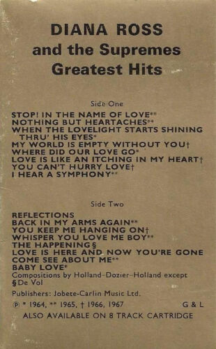 Diana Ross And The Supremes Greatest Hits CASSETTE ALBUM SOUL MOTOWN 16 track - Picture 3 of 7