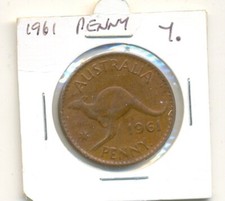 Australia: 1961 Queen Elizabeth 11 Penny 1d Y. Perth Mint