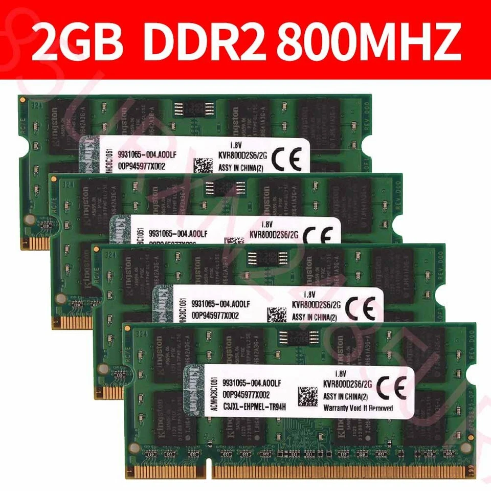 16GB 8GB 4GB 2GB DDR2 800MHz PC2-6400S KVR800D2S6/2G Laptop Memory Kingston Lot - Image 4 of 4