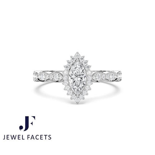 IGI Certified Diamond Ring 0.79 tcw F/VS 14k Gold Marquise Cut Lab Created - Picture 2 of 4