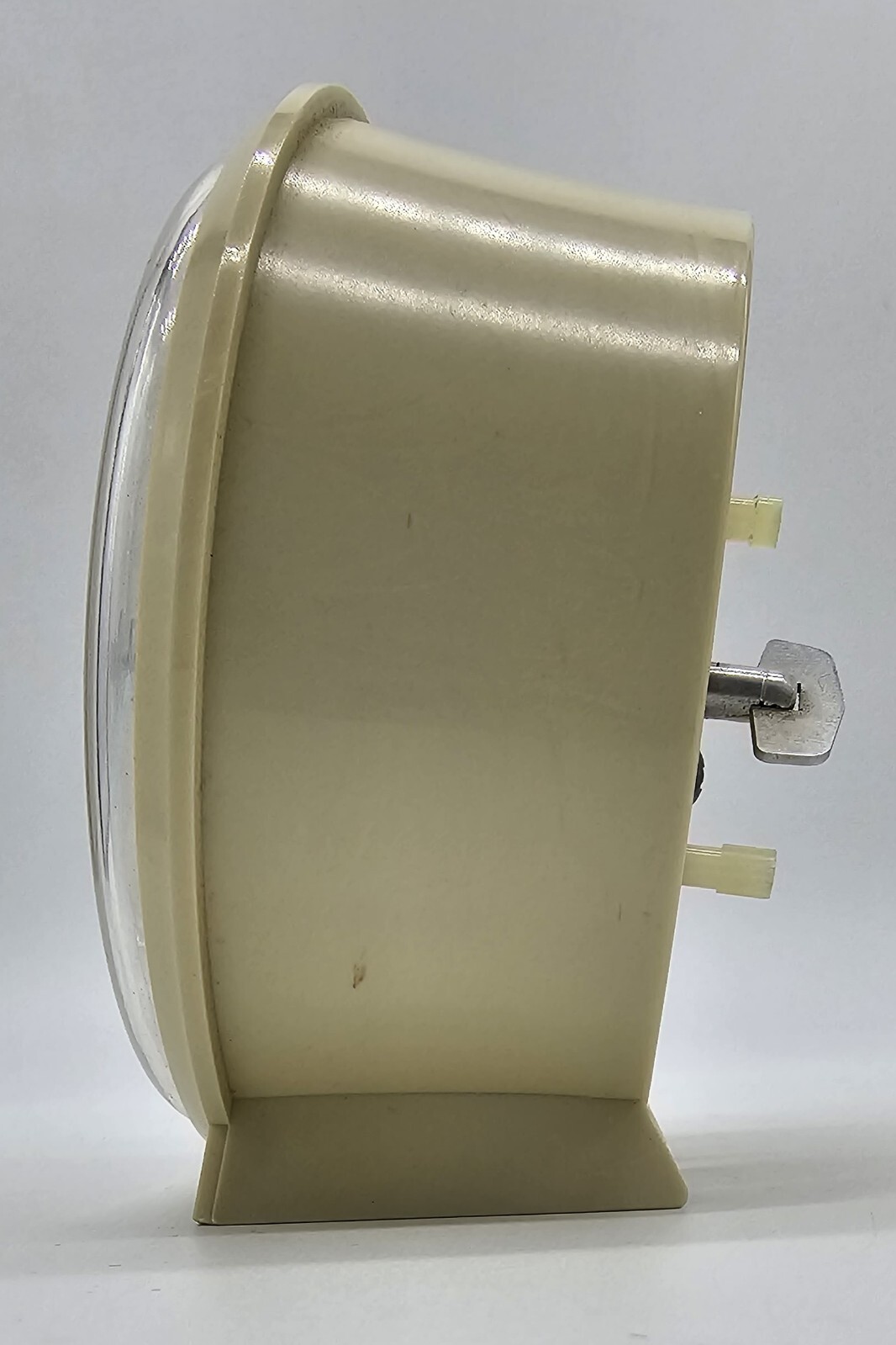 Vintage White Westclox Wind Up Alarm Clock Glow In The Dark Turquoise 