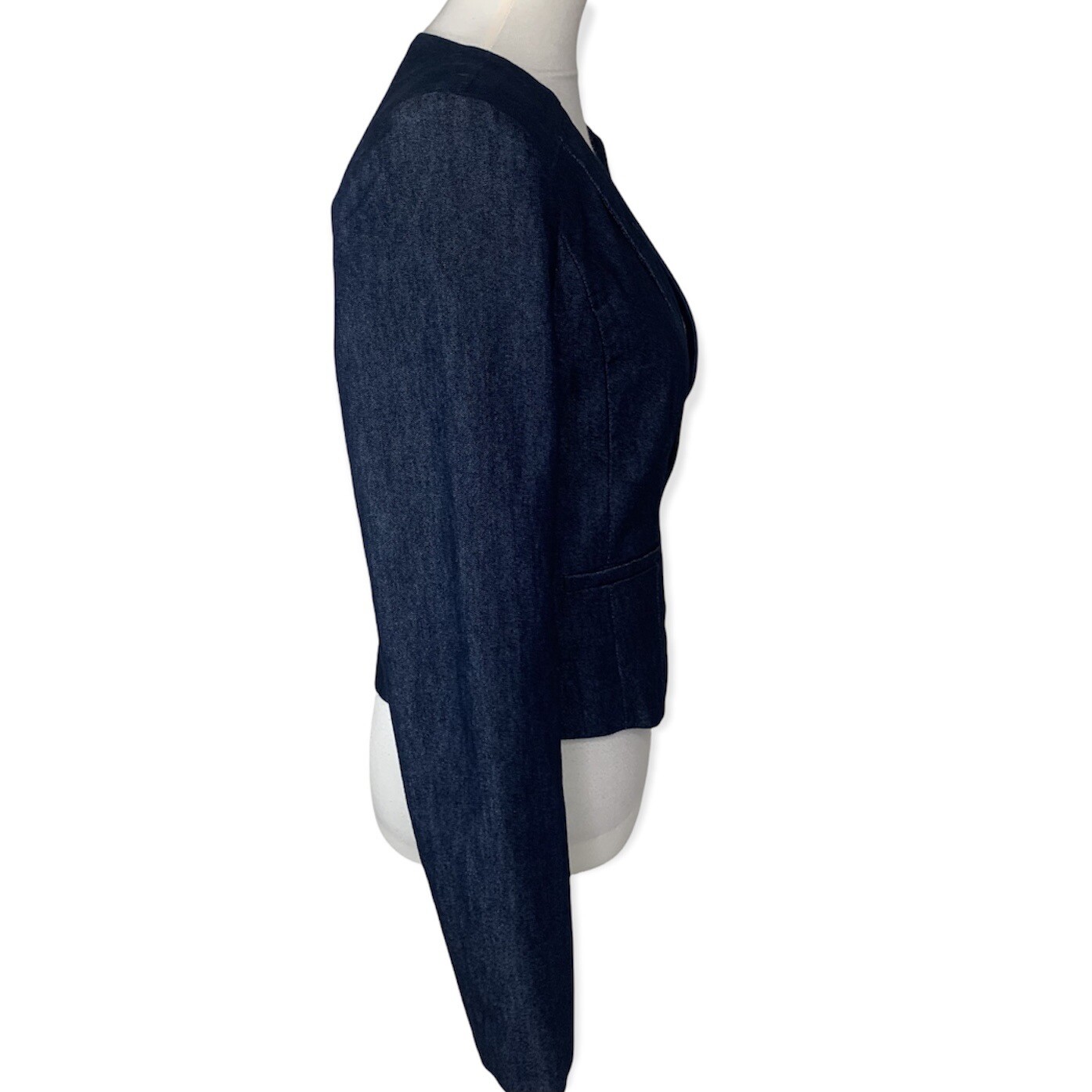 Halogen Dark Blue Cropped Jacket - Medium - image 3
