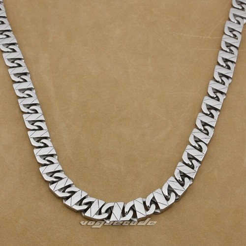 Stainless Steel Cuban Link Chain Biker Necklace Punk Jewellery 5A008NB - Picture 7 of 19