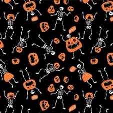 Carolina Creative Bandanna (Skeletons & Pumpkins Glow) 22" x  22" Halloween Fall