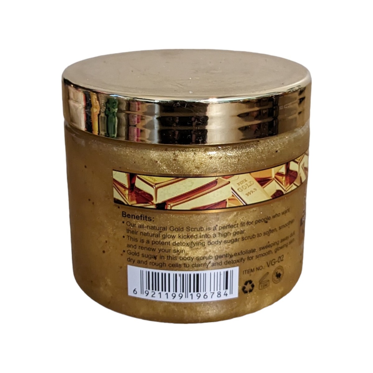 Gommage Exfoliant Sucre à L'Or 24K VeetGold - 450ml - Éclaircissant Visage & Corps - Neuf