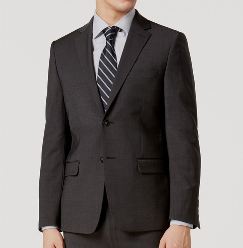 Calvin Klein Men Gray Infinite Slim-Fit 2-Piece Suit Jacket Blazer Pants Sz XXL - Picture 3 of 4