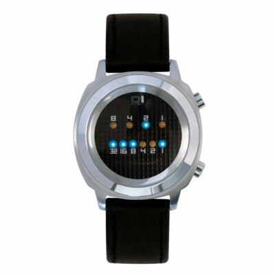 01Theone Ze102B1 Zerone Mens Black Leather Strap Watch (4897021440696)