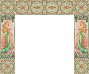 Fireplace Full Set Tile Ceramic Alphonse Mucha Art Nouveau