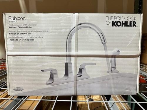 Kohler Rubicon R26582-CP Zweigriff Küchenarmatur mit Sidespray in Chrom