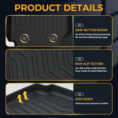 All Weather Floor Mats Rubber Liners For 2018-2025 Volkswagen Atlas 6 Seats 4pcs - Bild 4 von 8