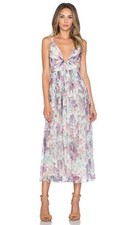 Zimmermann rhythm plunge V 100 silk dress spring wedding   size 1