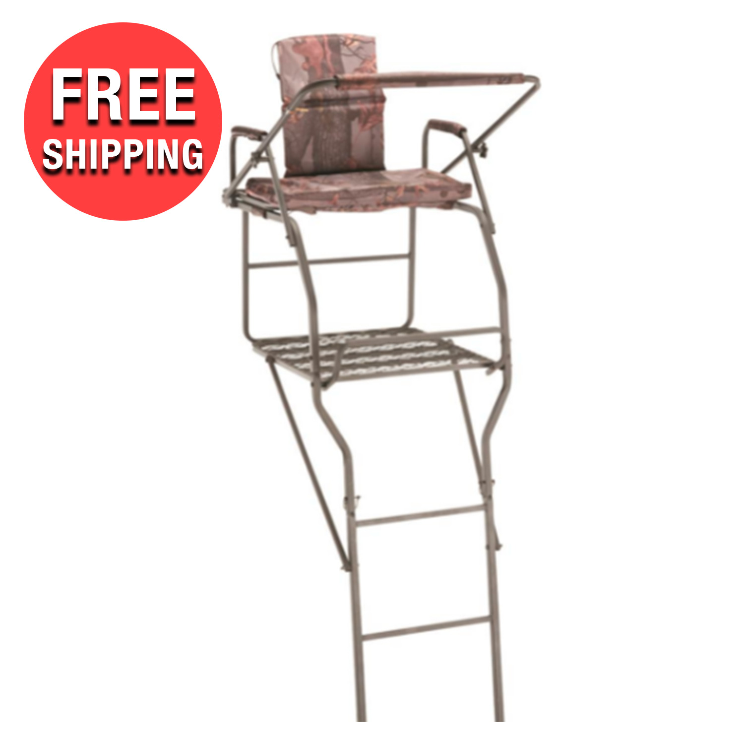 Extra-Large Ladder Padded Seat Tree Stand 18 Foot Tall Outdoor Hunt Game Sports 