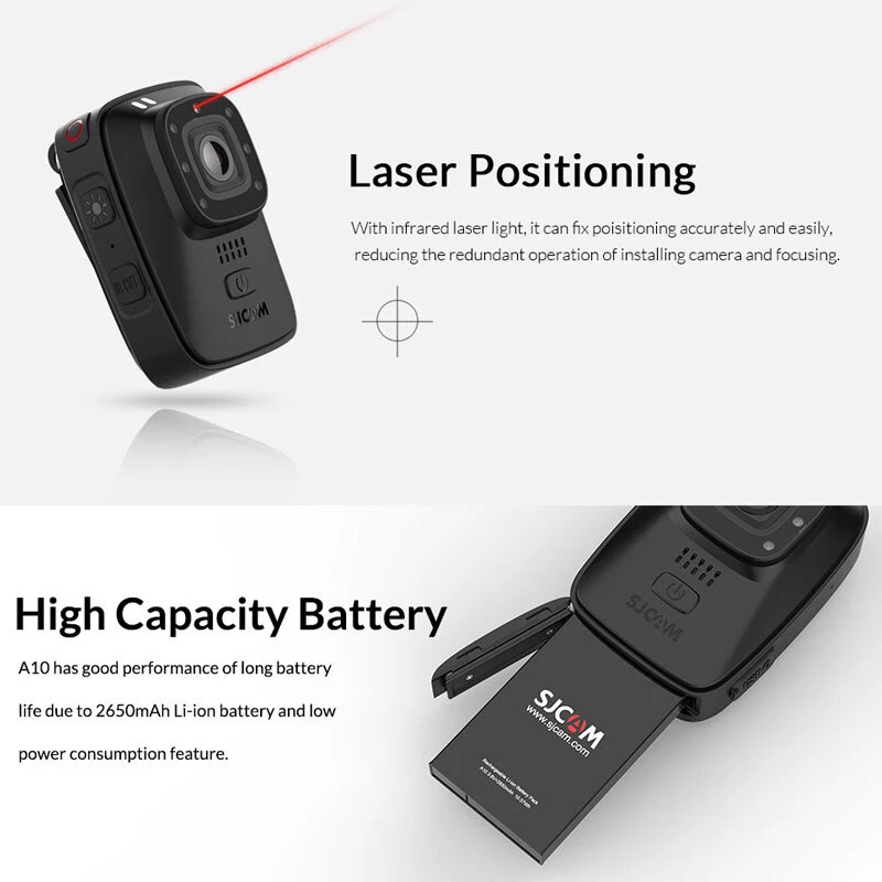 SJCAM A10 1296P Portable Body Camera Wearable Night Vision Sports DV Action Cam - Image 2 of 4
