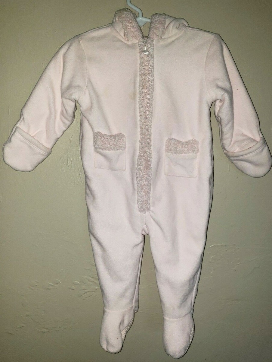 OLD NAVY baby girls size 6/12 month LIGHT PINK WINTER SNOWSUIT PC so  soft! @@