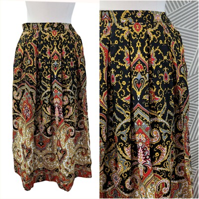Vintage Susan Bristol Skirt Size 6 Dark Academia Royalcore Floral long midi