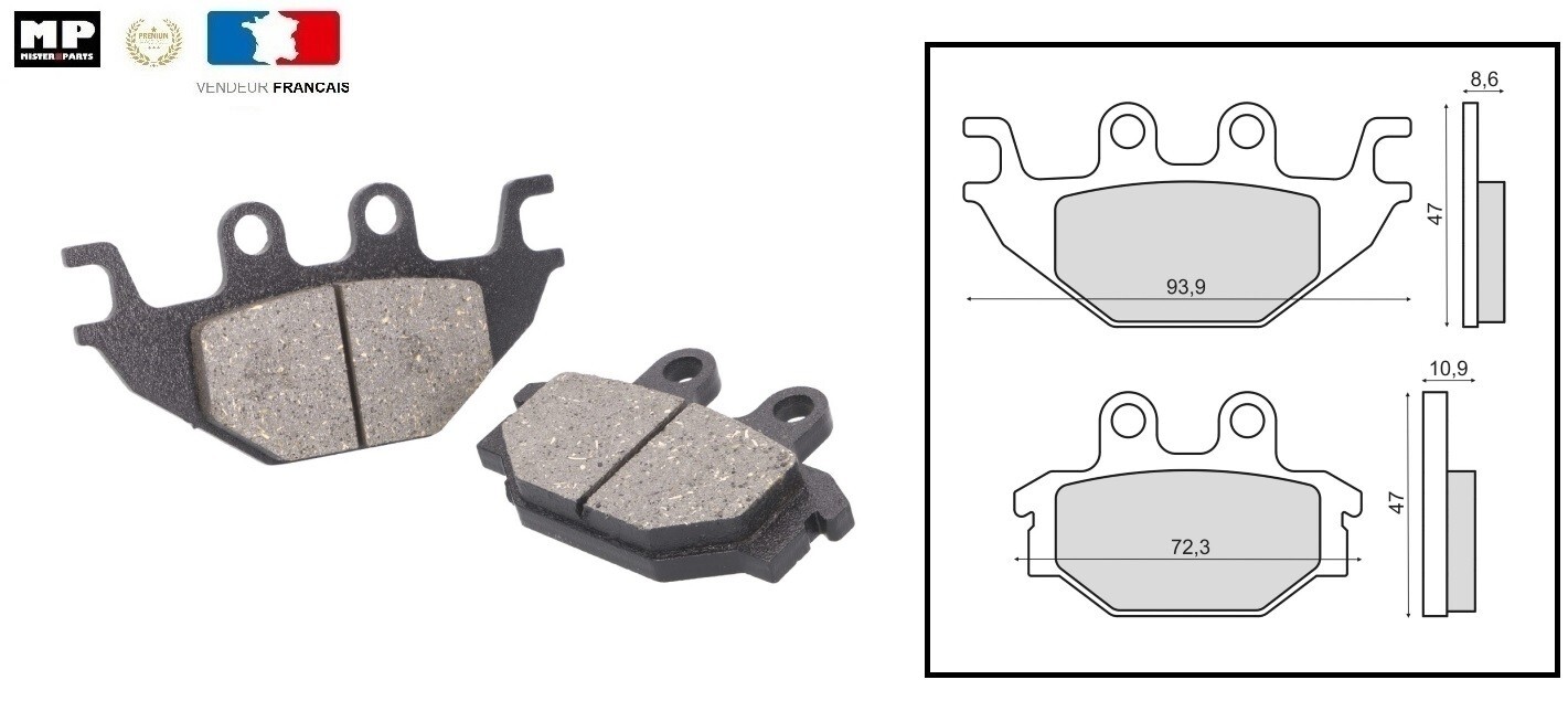 Plaquettes frein avant premium pour quad TGB Blade 500 SE-F 4X4 de 2012 en carbone