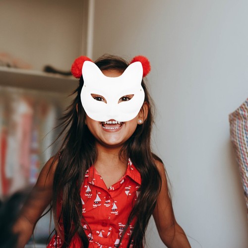 10 Pcs Handbemalte Zellstoffmasken Fräulein Leere Fuchsmasken Maskerademaske - Afbeelding 5 van 12