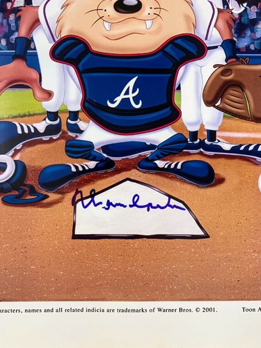 Warren Spahn Signed Looney Tunes Poster (Atlanta Braves) LSM COA - Picture 2 of 2