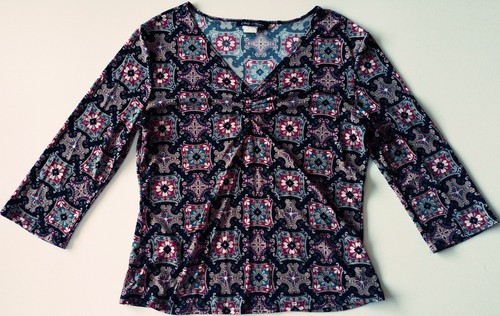 EUC Only Nine Petite Slinky Knit Multi-Color Top Size Petite Medium - 第 4/5 張圖片